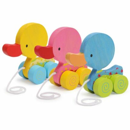 Holzspielzeug Ziehspielzeug Holzenten Babys (1)